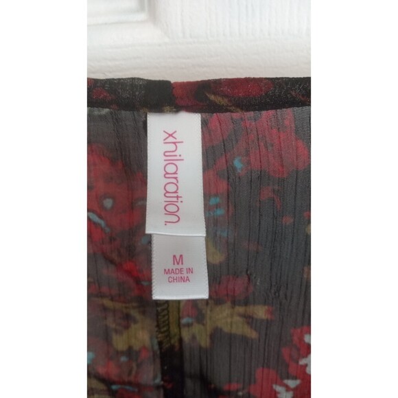 xhiliration sheer floral open front dressy cover - Picture 3 of 6